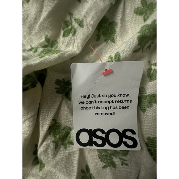 ASOS DESIGN slash neck button down dropped waist maxi dress green floral 6 New - Picture 9 of 16